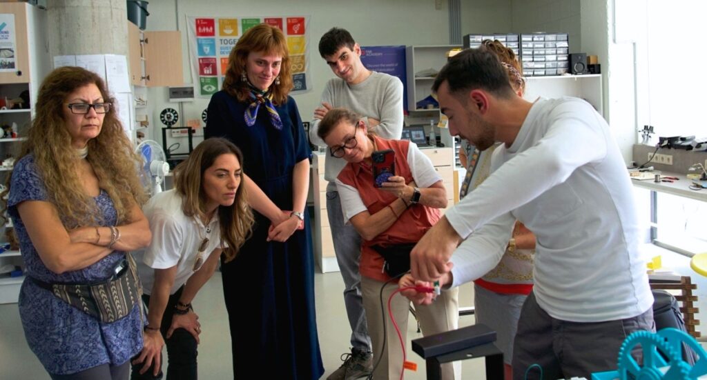 Diving into digital fabrication — Fabricademy Bootcamp participants engage with Fab Lab Armenia’s electronic projects, guided by Mkhitar Evoyan, bringing innovative ideas to life.